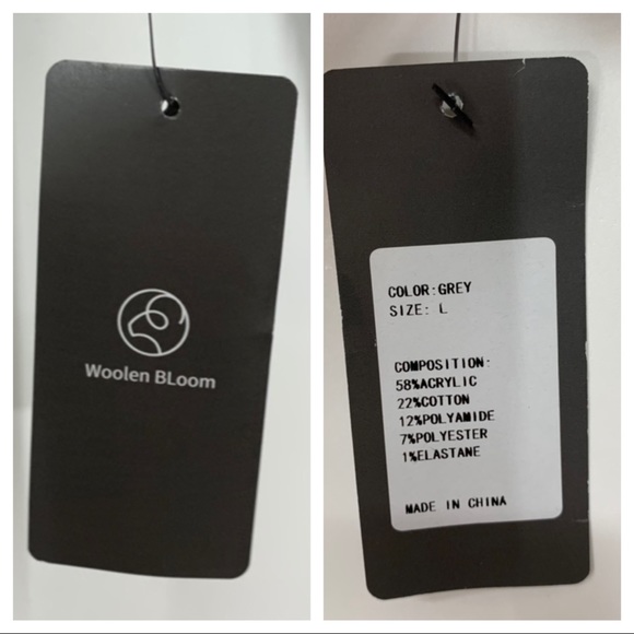 Woolen Bloom Static Gray Woven Fleck Thick Ribbed Crewneck Sweater New Nwt Sz L - Picture 12 of 14